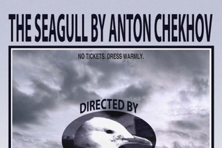 Poster of the Seagull with a prominent seagull pictured. Dress warmly.