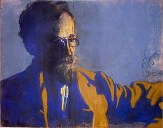 Russian art painting of a man